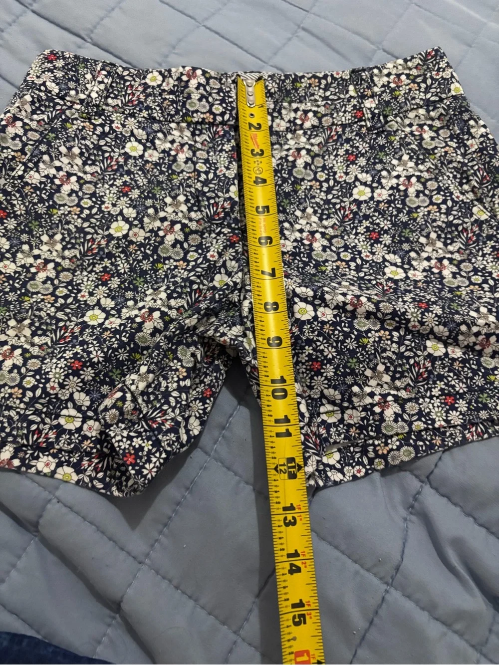 J. Crew Navy Floral Print Flat-Front Shorts